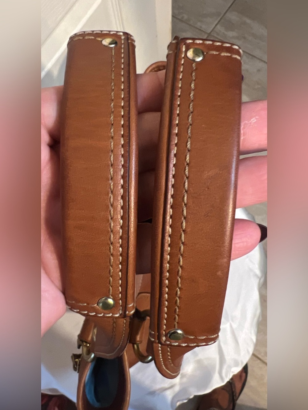 Coach Legacy Gigi Tote Shoulder Bag Whiskey leather brass turnlock pocket F12888 - Picture 13 of 17